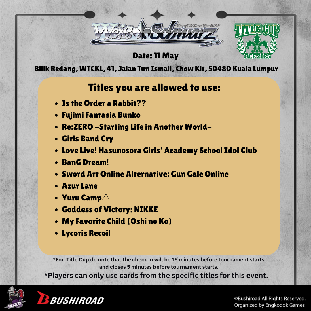 Title Cup schedule